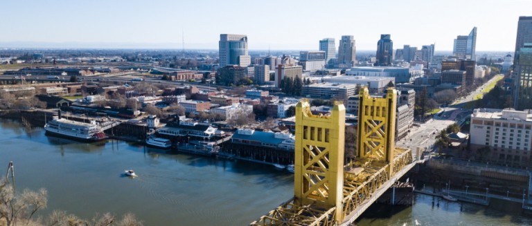 Sacramento Bridge Aerial View