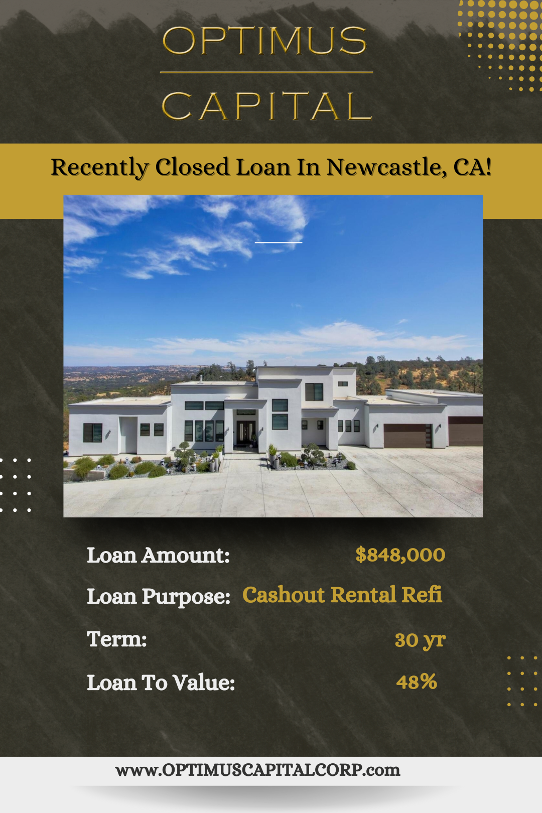 Cashout Rental Refinance Post Newcastle CA