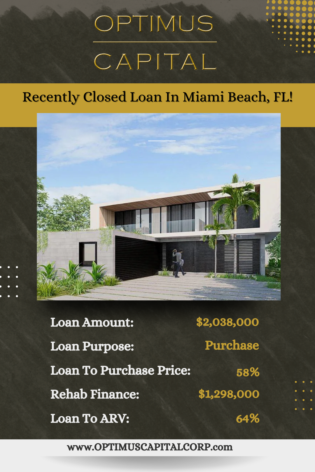 Miami Beach flip post optimus capital