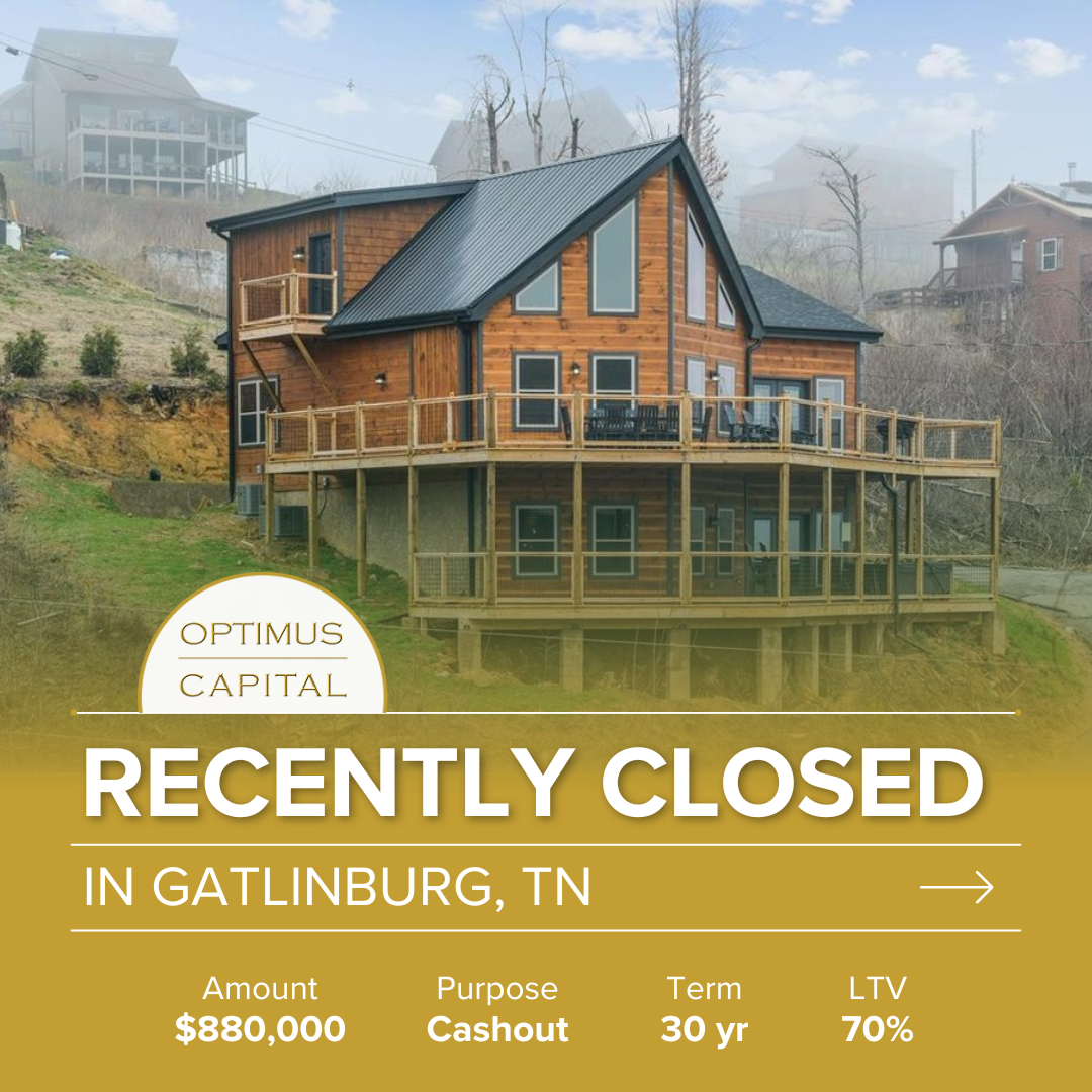 Gatlinburg, TN cashout rental property refinance loan